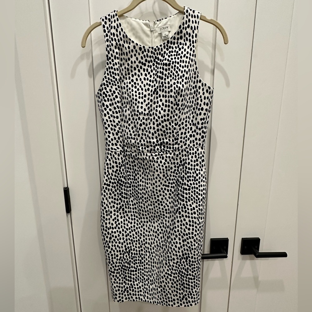 J Crew white leopard basket weave shift dress 00